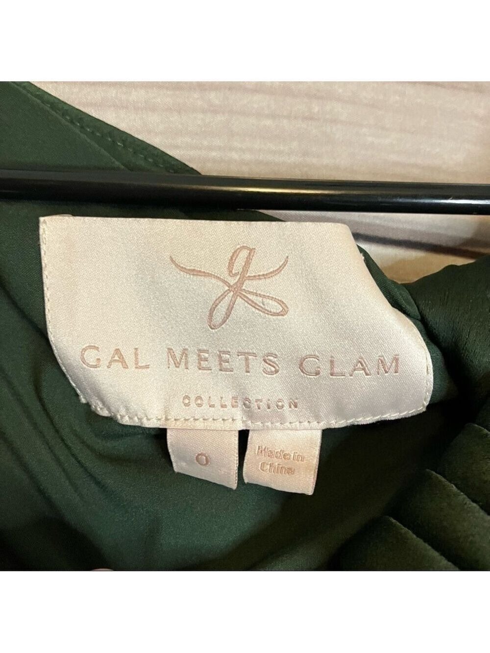 GAL Meets Glam Noelle Twist Neck Satin Dress In Green - Picture 10 of 11